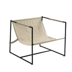 Sillón de Acento con Estructura Metálica y Asiento Colgante – Estilo Cuadrado Abierto, 1 Persona (Marrón / Gris Claro / Azul / Negro / Beige)