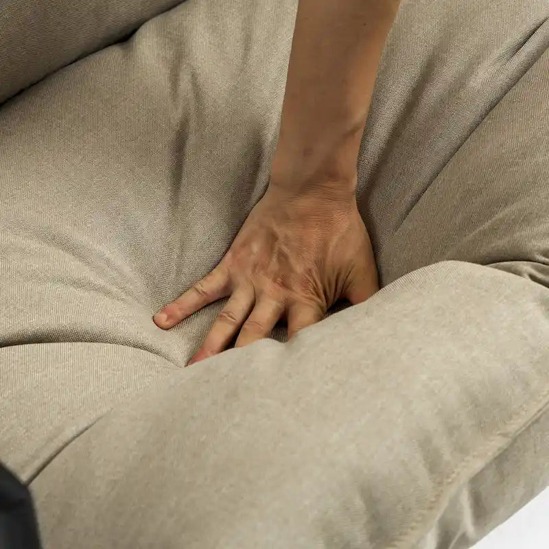Sillón de Acento con Estructura Metálica y Asiento Colgante – Estilo Cuadrado Abierto, 1 Persona (Marrón / Gris Claro / Azul / Negro / Beige)