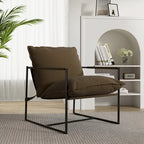 Sillón de Acento con Estructura Metálica y Asiento Colgante – Estilo Cuadrado Abierto, 1 Persona (Marrón / Gris Claro / Azul / Negro / Beige)