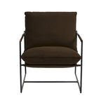 Sillón de Acento con Estructura Metálica y Asiento Colgante – Estilo Cuadrado Abierto, 1 Persona (Marrón / Gris Claro / Azul / Negro / Beige)