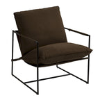 Sillón de Acento con Estructura Metálica y Asiento Colgante – Estilo Cuadrado Abierto, 1 Persona (Marrón / Gris Claro / Azul / Negro / Beige)