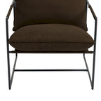 Sillón de Acento con Estructura Metálica y Asiento Colgante – Estilo Cuadrado Abierto, 1 Persona (Marrón / Gris Claro / Azul / Negro / Beige)