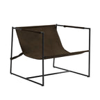 Sillón de Acento con Estructura Metálica y Asiento Colgante – Estilo Cuadrado Abierto, 1 Persona (Marrón / Gris Claro / Azul / Negro / Beige)