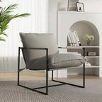 Sillón de Acento con Estructura Metálica y Asiento Colgante – Estilo Cuadrado Abierto, 1 Persona (Marrón / Gris Claro / Azul / Negro / Beige)