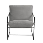Sillón de Acento con Estructura Metálica y Asiento Colgante – Estilo Cuadrado Abierto, 1 Persona (Marrón / Gris Claro / Azul / Negro / Beige)