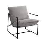 Sillón de Acento con Estructura Metálica y Asiento Colgante – Estilo Cuadrado Abierto, 1 Persona (Marrón / Gris Claro / Azul / Negro / Beige)