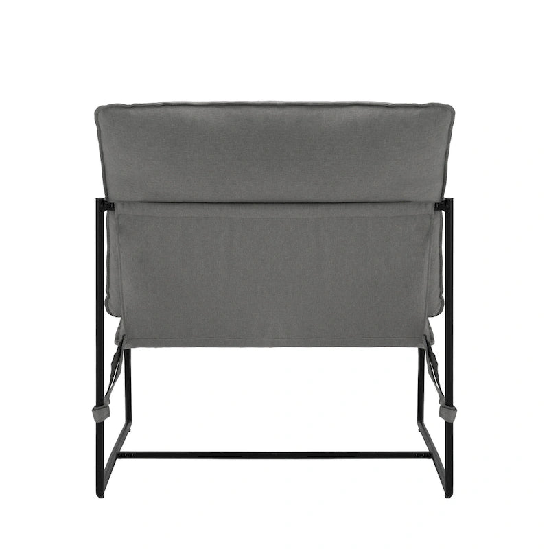 Sillón de Acento con Estructura Metálica y Asiento Colgante – Estilo Cuadrado Abierto, 1 Persona (Marrón / Gris Claro / Azul / Negro / Beige)