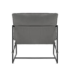 Sillón de Acento con Estructura Metálica y Asiento Colgante – Estilo Cuadrado Abierto, 1 Persona (Marrón / Gris Claro / Azul / Negro / Beige)