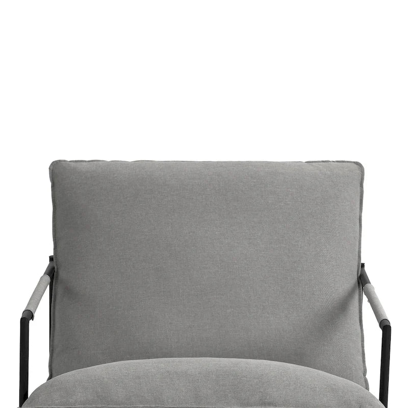 Sillón de Acento con Estructura Metálica y Asiento Colgante – Estilo Cuadrado Abierto, 1 Persona (Marrón / Gris Claro / Azul / Negro / Beige)