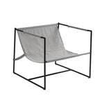 Sillón de Acento con Estructura Metálica y Asiento Colgante – Estilo Cuadrado Abierto, 1 Persona (Marrón / Gris Claro / Azul / Negro / Beige)