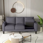 Sofá de tela de 3 plazas beige / gris / gris y negro con almacenaje