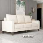 Sofá de tela de 3 plazas beige / gris / gris y negro con almacenaje