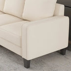 Sofá de tela de 3 plazas beige / gris / gris y negro con almacenaje