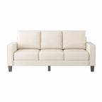 Sofá de tela de 3 plazas beige / gris / gris y negro con almacenaje