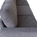 Sofá de tela de 3 plazas beige / gris / gris y negro con almacenaje
