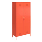 El armario de almacenamiento alto de metal estilo taquilla Novogratz de 2 puertas