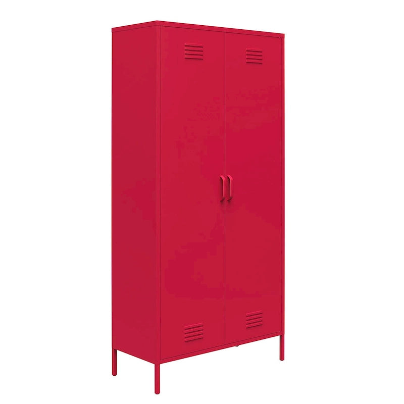El armario de almacenamiento alto de metal estilo taquilla Novogratz de 2 puertas