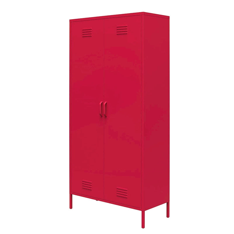 El armario de almacenamiento alto de metal estilo taquilla Novogratz de 2 puertas