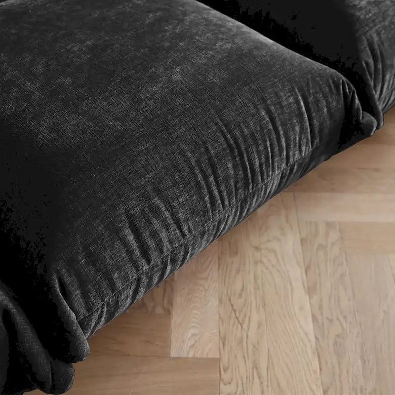 Sofá Seccional en Forma de U de Chenilla, 4 plazas – Verde / Naranja / Beige / Negro