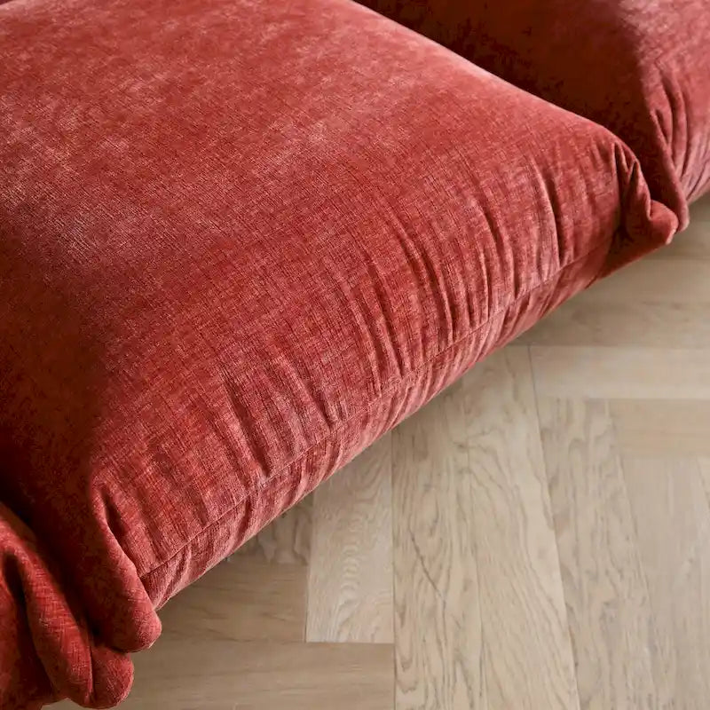 Sofá Seccional en Forma de U de Chenilla, 4 plazas – Verde / Naranja / Beige / Negro