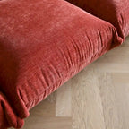 Sofá Seccional en Forma de U de Chenilla, 4 plazas – Verde / Naranja / Beige / Negro