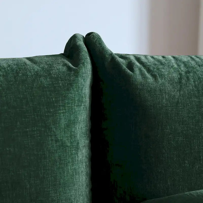 Sofá Seccional en Forma de U de Chenilla, 4 plazas – Verde / Naranja / Beige / Negro