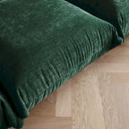 Sofá Seccional en Forma de U de Chenilla, 4 plazas – Verde / Naranja / Beige / Negro
