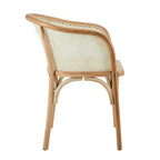 Sillón Elsy en natural con asiento de ratán natural - Juego de 1