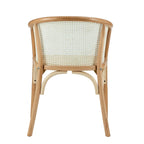 Sillón Elsy en natural con asiento de ratán natural - Juego de 1