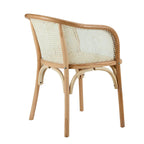 Sillón Elsy en natural con asiento de ratán natural - Juego de 1