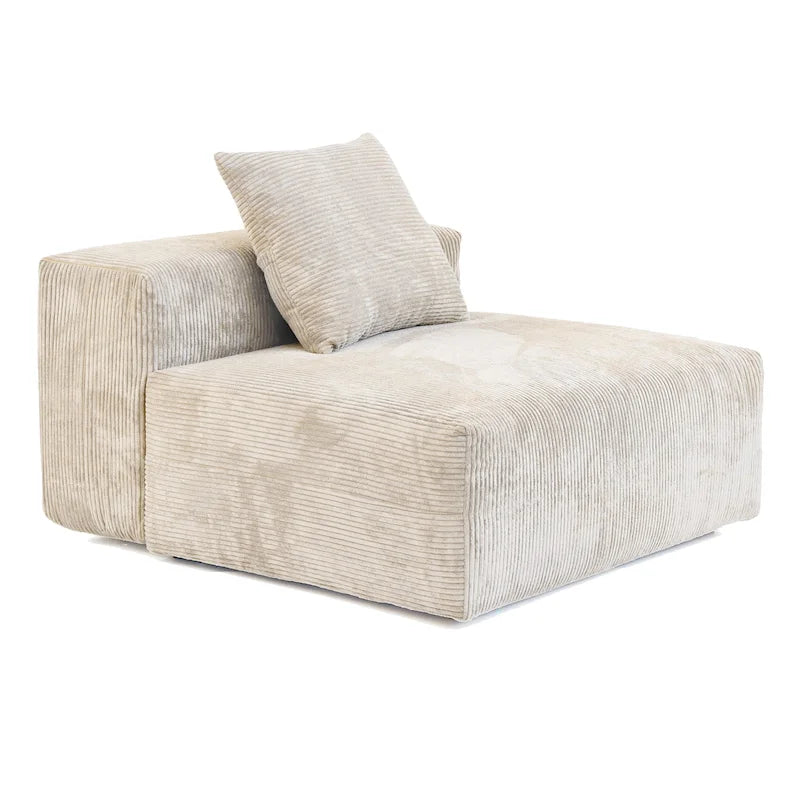 Sofá seccional de pana en forma de L, negro/beige/marrón claro, con brazos o sin brazos, capacidad para 5 personas