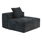Sofá seccional de pana en forma de L, negro/beige/marrón claro, con brazos o sin brazos, capacidad para 5 personas