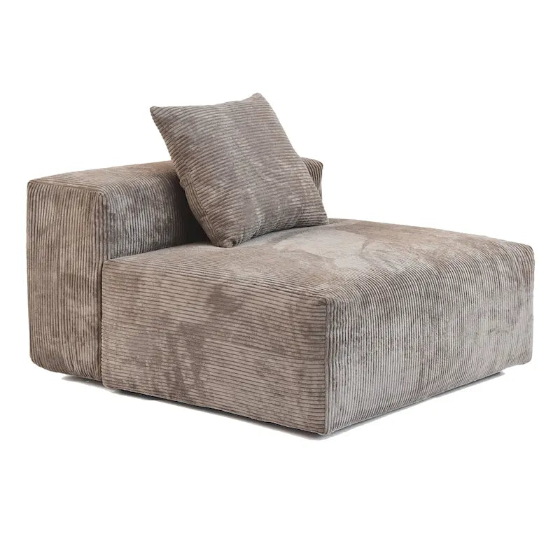 Sofá seccional de pana en forma de L, negro/beige/marrón claro, con brazos o sin brazos, capacidad para 5 personas