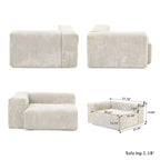 Sofá seccional de pana en forma de L, negro/beige/marrón claro, con brazos o sin brazos, capacidad para 5 personas
