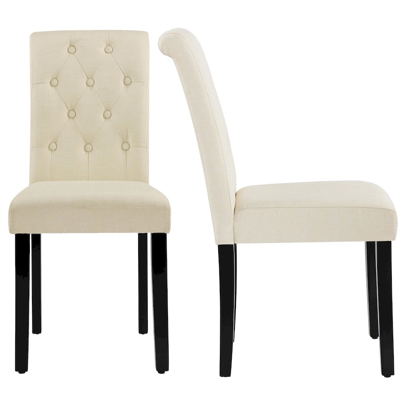 Sillas de Comedor Tapizadas con Botones (Juego de 2)