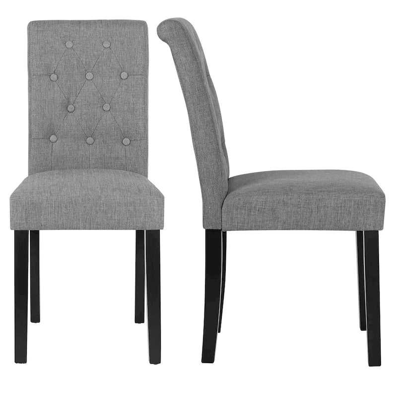 Sillas de Comedor Tapizadas con Botones (Juego de 2)