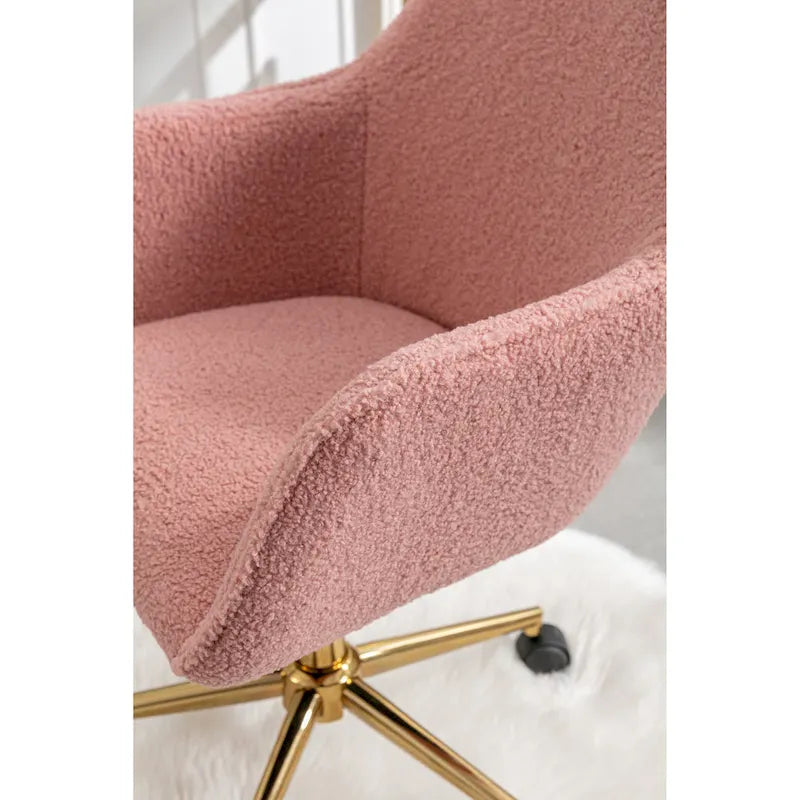 Silla de Oficina Moderna con Patas de Metal Dorado y Ruedas Universales