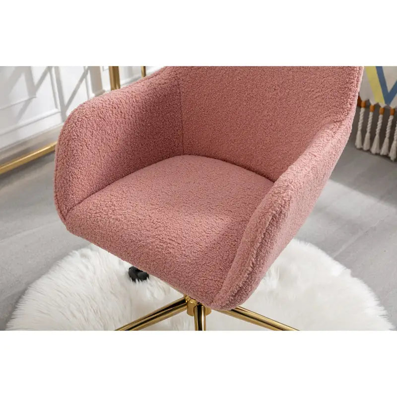 Silla de Oficina Moderna con Patas de Metal Dorado y Ruedas Universales