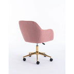 Silla de Oficina Moderna con Patas de Metal Dorado y Ruedas Universales