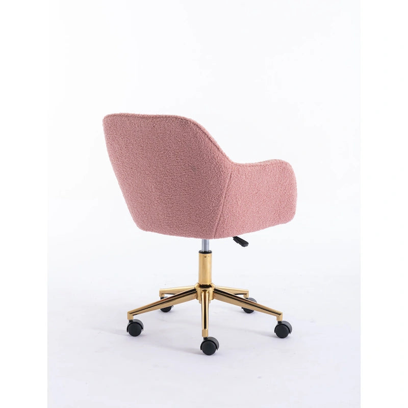 Silla de Oficina Moderna con Patas de Metal Dorado y Ruedas Universales