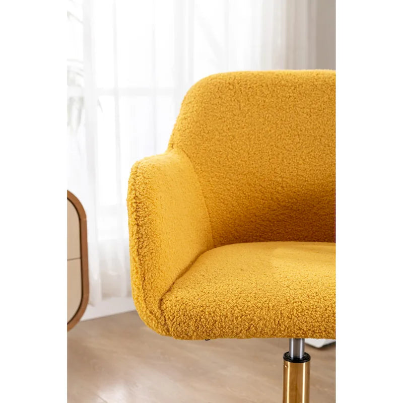 Silla de Oficina Moderna con Patas de Metal Dorado y Ruedas Universales