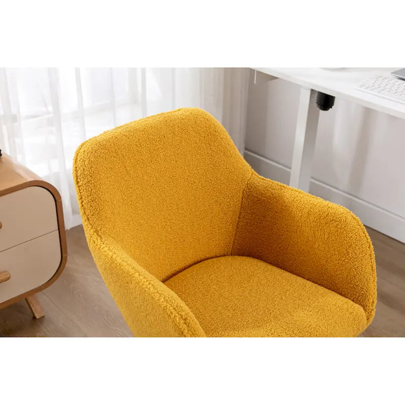 Silla de Oficina Moderna con Patas de Metal Dorado y Ruedas Universales