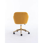 Silla de Oficina Moderna con Patas de Metal Dorado y Ruedas Universales