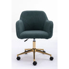 Silla de Oficina Moderna con Patas de Metal Dorado y Ruedas Universales