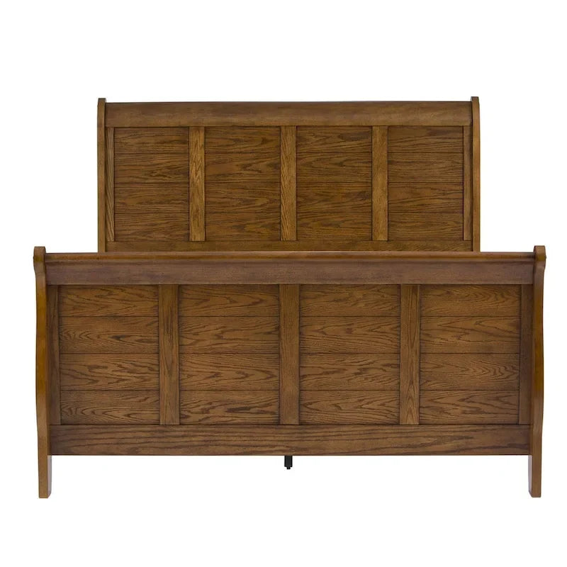 Cama trineo tamaño queen Copper Grove Epper de roble envejecido