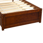 Estructura de cama individual de madera con plataforma y cama nido