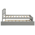 Estructura de cama individual de madera con plataforma y cama nido