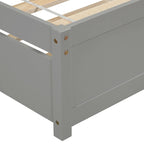 Estructura de cama individual de madera con plataforma y cama nido