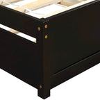 Estructura de cama individual de madera con plataforma y cama nido
