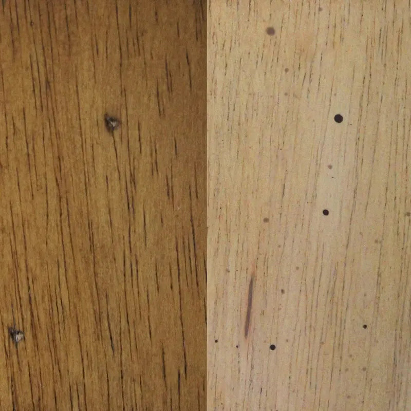 Silla auxiliar de comedor de dos tonos desgastada en crema, trigo y marrón nuez, juego de 2